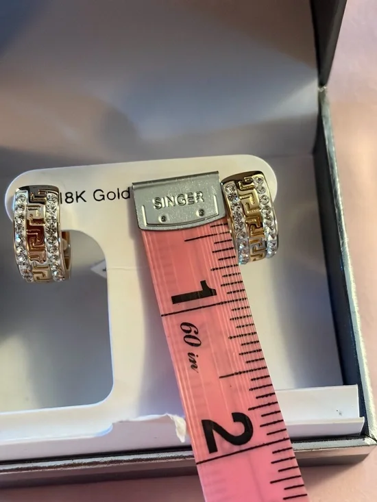And Now This NWT Gold Crystal Huggie Earrings - Gold - Picture 4 of 5